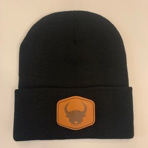 Black Beanie with bull logo, excellent condition (bin P)